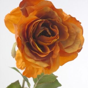 Country Rose Spray Orange - Realistic artificial orange rose bloom.