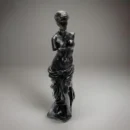 Black Elaine Sculpture - Glossy black classical female form sculpture for modern decor.