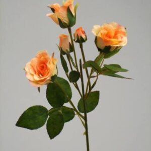 Peach Rose Bouquet - Delicate artificial soft peach roses arrangement.