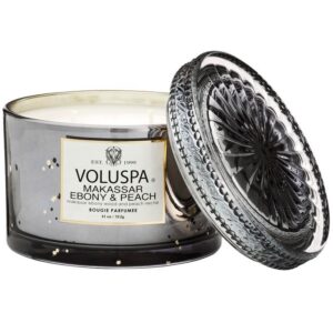 Voluspa Makassar Ebony Boxed Scallop Candlepot