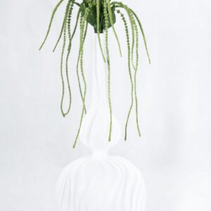 Magura Vase Large - Elegant white ceramic vase with rippled texture.
