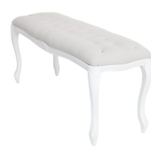 Theshowroom Furniture Silver Leaf Bench-White