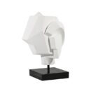 Head Sculpture - Contemporary white matte resin abstract head sculpture.