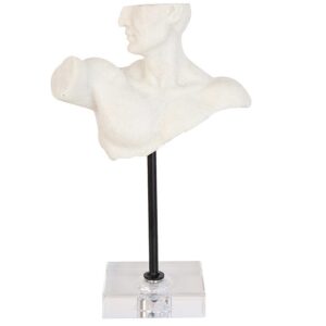 Homme Figurine - Regal resin portrait sculpture on acrylic base for vintage interiors.