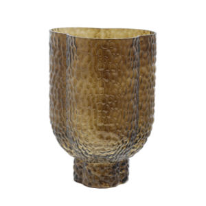 Nori Vase Bronze - Textured bronze glass decorative vase.