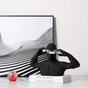 Celestial Harmony Figurine - Timeless black resin and acrylic sculpture symbolizing unity.