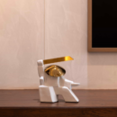 Grace Ensemble Figurine - Elegant ceramic swordsman sculpture with a poised silhouette for contemporary home decor.