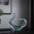 Celestial Drift Sculpture - Striking blue swirling handmade glass dancing ornament for modern home decor.